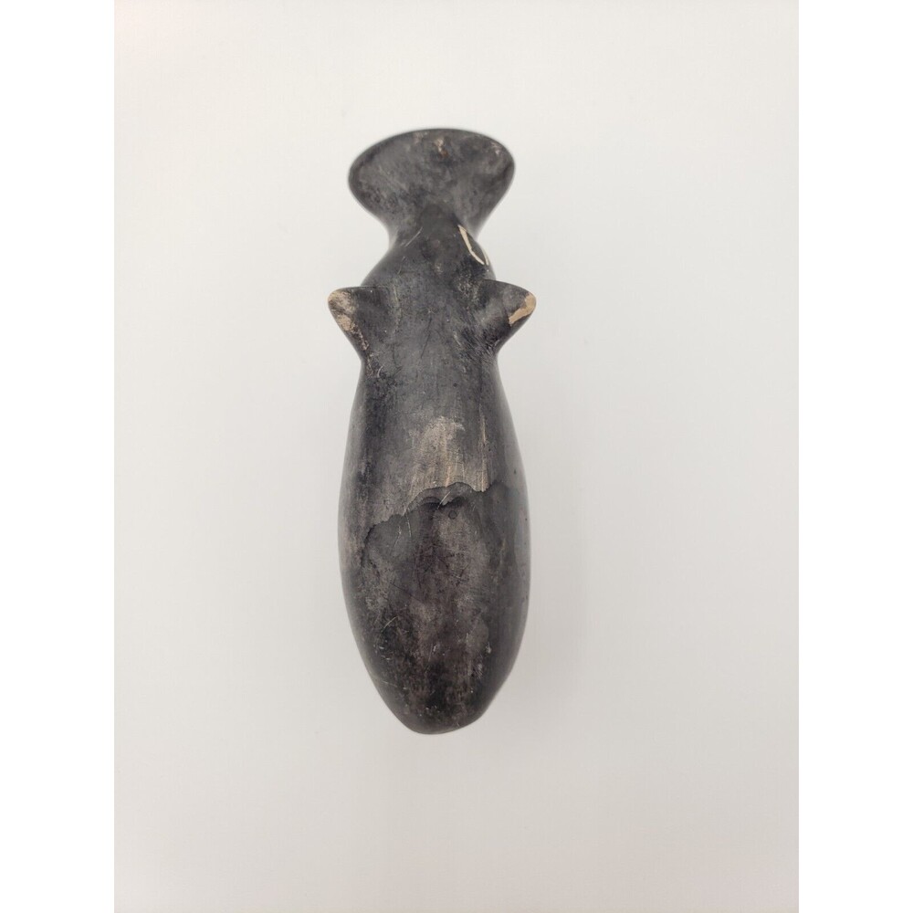 Hand Carved Soapstone Hippopotamus Figurine Made In Kenya 4" Silly Eyes Folk Art - Picture 3 of 7